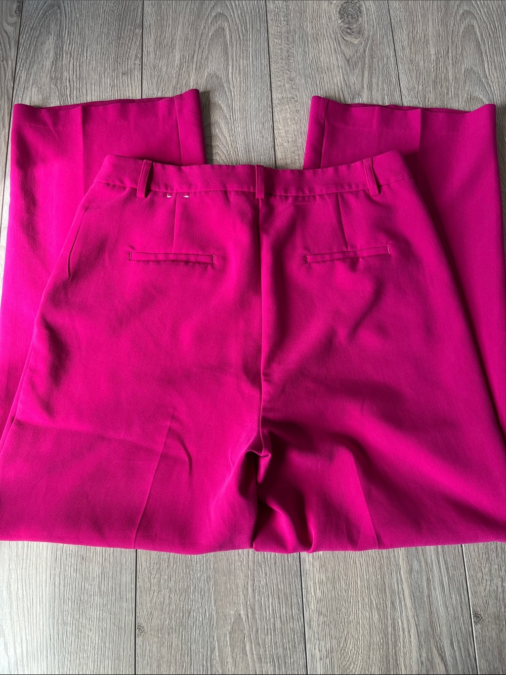JOIE Pink Wide Straight Leg Trousers High Waisted Tailored Pants Size 12 - Picture 7 of 7